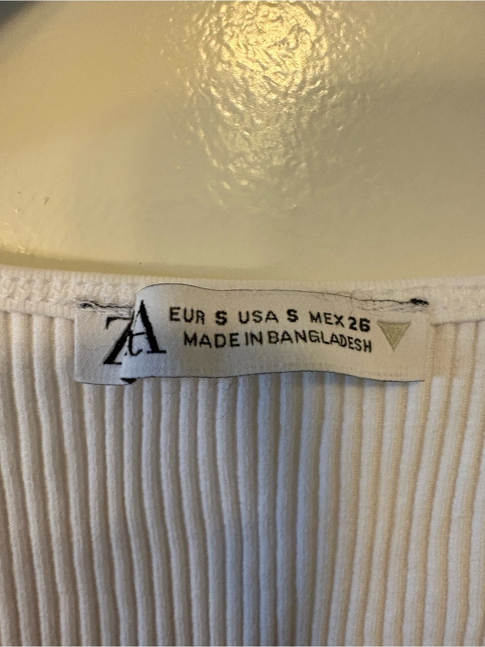 Zara White Ribbed Scoop Tank Top - Picture 2 of 3
